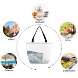 Yanfind Shopping Bag for Ladies Cube Cubes Cool Winter Isbiter Isbit Texture Transparent Silver Reusable Multipurpose Heavy Duty Grocery Bag for Outdoors.
