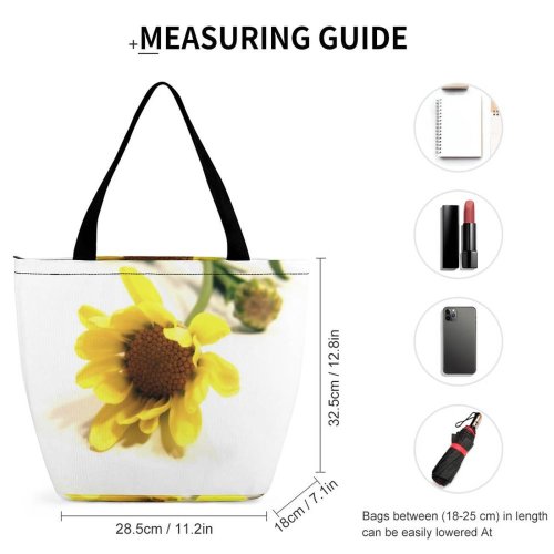 Yanfind Shopping Bag for Ladies Flowers Flower Petal Flowering Plant Pollen Daisy Family Reusable Multipurpose Heavy Duty Grocery Bag for Outdoors.