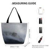 Yanfind Shopping Bag for Ladies Grey Fog Silverthorne United States Cloudy Cloud Cloudscape Range Foggy Mist Reusable Multipurpose Heavy Duty Grocery Bag for Outdoors.