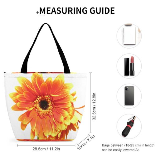 Yanfind Shopping Bag for Ladies Flowers Gerbera Flower Light Plant Plants Garden Love Happy Flowering Barberton Reusable Multipurpose Heavy Duty Grocery Bag for Outdoors.