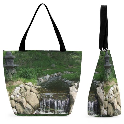 Yanfind Shopping Bag for Ladies Garden Botanical Plant Japanese Jevremovac Belgrade Resources Watercourse Natural Landscape Pond Reusable Multipurpose Heavy Duty Grocery Bag for Outdoors.