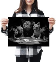 yanfind A3 - French Bulldogs Playing Cards Dog Art Print 42 X 29.7 cm 280gsm satin gloss photo paper