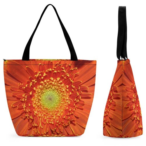 Yanfind Shopping Bag for Ladies Flower Gerbera Spring Flowering Plant Barberton Daisy Petal Gazania English Marigold Reusable Multipurpose Heavy Duty Grocery Bag for Outdoors.