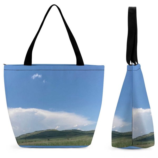 Yanfind Shopping Bag for Ladies Grassland Outdoors Countryside Sibiu Romania Land Savanna Plateau Grass Plant Field Hills Reusable Multipurpose Heavy Duty Grocery Bag for Outdoors.