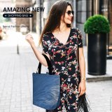 Yanfind Shopping Bag for Ladies Cube Cubes Cool Winter Isbiter Isbit Texture Azure Electric Atmosphere Reusable Multipurpose Heavy Duty Grocery Bag for Outdoors.