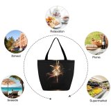 Yanfind Shopping Bag for Ladies Silvester Dresden Fireworks Lights Colours Winter Midnight Diwali Night Darkness Event Fte Reusable Multipurpose Heavy Duty Grocery Bag for Outdoors.