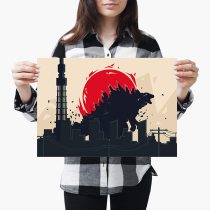 yanfind A3| Godzilla Dinosaur Sized Lizard Cartoon - Size A3 Poster Print Photo Art