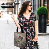 Yanfind Shopping Bag for Ladies Squirrel Chipmunk Wildlife Vertebrate Eastern Ground Squirrels Grey Rodent Fox Reusable Multipurpose Heavy Duty Grocery Bag for Outdoors.