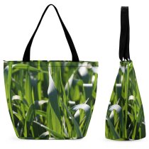 Yanfind Shopping Bag for Ladies Gras Crop Field Fields Acre Blade Farming Till Husbandry Plant Produce Furrow Reusable Multipurpose Heavy Duty Grocery Bag for Outdoors.