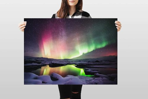 yanfind A1 | Northern Lights Poster Art Print 60 x 90cm 180gsm Aurora Arctic