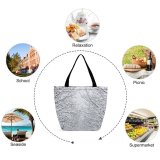 Yanfind Shopping Bag for Ladies Grey Snow Outdoors Winter Plant Tree France Frost Creative Commons Reusable Multipurpose Heavy Duty Grocery Bag for Outdoors.