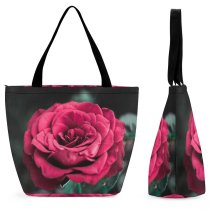 Yanfind Shopping Bag for Ladies Flower Rose Flora Plant Bloom Petal Outdoor Romance Love Heavy Soft Reusable Multipurpose Heavy Duty Grocery Bag for Outdoors.