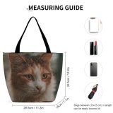 Yanfind Shopping Bag for Ladies Young Pet Funny Kitten Portrait Tabby Curiosity Cute Little Staring Cat Eye_004 Reusable Multipurpose Heavy Duty Grocery Bag for Outdoors.