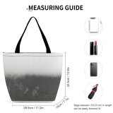 Yanfind Shopping Bag for Ladies Grey Outdoors Fog Mist Wildlife Tree Forest Reusable Multipurpose Heavy Duty Grocery Bag for Outdoors.