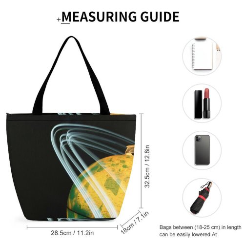 Yanfind Shopping Bag for Ladies Globe Ippnw Light Nuclear Peace Design Space Graphics Planet Reusable Multipurpose Heavy Duty Grocery Bag for Outdoors.