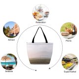 Yanfind Shopping Bag for Ladies Fog Outdoors Grey Mist Goal Field Reusable Multipurpose Heavy Duty Grocery Bag for Outdoors.