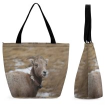 Yanfind Shopping Bag for Ladies Goat Wildlife Badlands National Park Cattle Cow Usa Hills Horns Reusable Multipurpose Heavy Duty Grocery Bag for Outdoors.