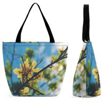 Yanfind Shopping Bag for Ladies Flower Plant Flora Tree Branch Leafe Sky Leaf Leave Outside Outdoor Reusable Multipurpose Heavy Duty Grocery Bag for Outdoors.