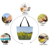 Yanfind Shopping Bag for Ladies Grassland Countryside Farm Meadow Rural Kessin Field Outdoors Natur Eos L Reusable Multipurpose Heavy Duty Grocery Bag for Outdoors.
