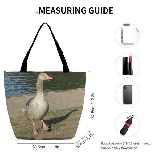 Yanfind Shopping Bag for Ladies Goose Canadian Bird Lake Fowl Vertebrate Beak Duck Ducks Geese Swans Waterfowl Reusable Multipurpose Heavy Duty Grocery Bag for Outdoors.