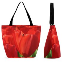 Yanfind Shopping Bag for Ladies Flowers Details Sunlight Closeups Flower Tulip Flowering Plant Petal Tulipa Humilis Stem Reusable Multipurpose Heavy Duty Grocery Bag for Outdoors.