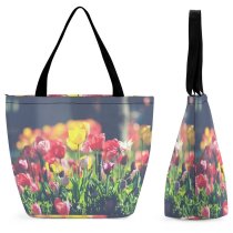 Yanfind Shopping Bag for Ladies Flower Tulip Plant Flora Emerald Bay Road Lake Tahoe United States Reusable Multipurpose Heavy Duty Grocery Bag for Outdoors.