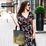 Yanfind Shopping Bag for Ladies Hare Rodent Rabbit Bunny Bokeh Grass Field Portrait Sunlight Wildlife Reusable Multipurpose Heavy Duty Grocery Bag for Outdoors.