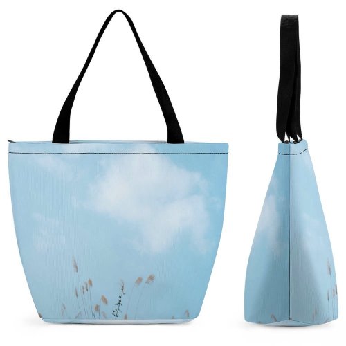 Yanfind Shopping Bag for Ladies Grass Plant Lawn Reed Vegetation Stock Reusable Multipurpose Heavy Duty Grocery Bag for Outdoors.