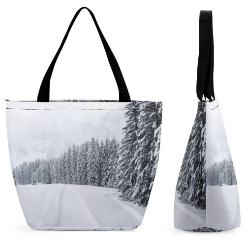Yanfind Shopping Bag for Ladies Snow Ski Skiing Snowboard Snowboarding Engelberg Switzerland Apline Glaciers Reusable Multipurpose Heavy Duty Grocery Bag for Outdoors.