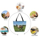 Yanfind Shopping Bag for Ladies Horse Horses Grass Poland Meadow Vertebrate Pasture Mane Grassland Mare Stallion Mustang Reusable Multipurpose Heavy Duty Grocery Bag for Outdoors.