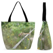Yanfind Shopping Bag for Ladies Insect Dragonflies Damseflies Invertebrate Net Winged Insects Macro Pest Organism Wildlife Reusable Multipurpose Heavy Duty Grocery Bag for Outdoors.