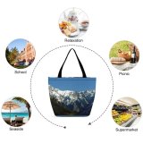 Yanfind Shopping Bag for Ladies Lake Mountains Landscape Landscapes Airbus Clouds Cloud Como Cessna Airport Italy Reusable Multipurpose Heavy Duty Grocery Bag for Outdoors.