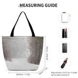 Yanfind Shopping Bag for Ladies Grey Outdoors Snow Blizzard Storm Winter Reusable Multipurpose Heavy Duty Grocery Bag for Outdoors.