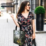 Yanfind Shopping Bag for Ladies Flower Plant Butterfly Birds Insect Invertebrate Monarch Stock Reusable Multipurpose Heavy Duty Grocery Bag for Outdoors.