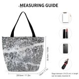 Yanfind Shopping Bag for Ladies Grey Outdoors Snow Plant Tree Winter Abies Fir Landscape Scenery Frost Reusable Multipurpose Heavy Duty Grocery Bag for Outdoors.