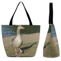 Yanfind Shopping Bag for Ladies Goose Canadian Bird Lake Fowl Vertebrate Beak Duck Ducks Geese Swans Waterfowl Reusable Multipurpose Heavy Duty Grocery Bag for Outdoors.