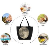 Yanfind Shopping Bag for Ladies Lunar Natural Sky Night Atmospheric Celestial Event Astronomical Atmosphere Moonlight Light Reusable Multipurpose Heavy Duty Grocery Bag for Outdoors.