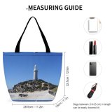 Yanfind Shopping Bag for Ladies Lighthouse Coastline Rottnest Perth Beach Sea Promontory Sky Shore Coast Reusable Multipurpose Heavy Duty Grocery Bag for Outdoors.