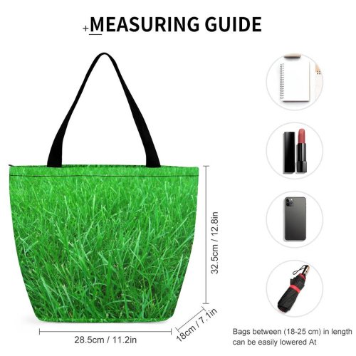 Yanfind Shopping Bag for Ladies Grass Forest Enchanted Soft Dreamy Living Growing Plant Furtile Magical Reusable Multipurpose Heavy Duty Grocery Bag for Outdoors.