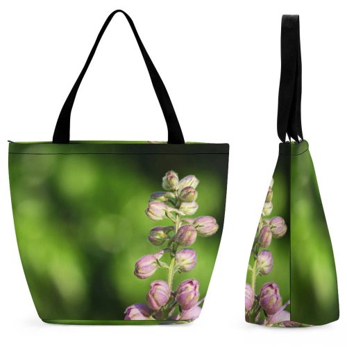 Yanfind Shopping Bag for Ladies Flower Spring Sunlight Garden Fucia Leaves Flowering Plant Botany Bud Macro Grass Reusable Multipurpose Heavy Duty Grocery Bag for Outdoors.