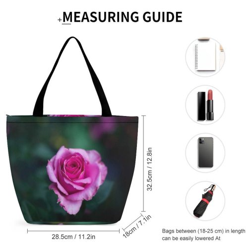 Yanfind Shopping Bag for Ladies Flower Rose Plant Beautiful Creative Commons Reusable Multipurpose Heavy Duty Grocery Bag for Outdoors.