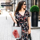 Yanfind Shopping Bag for Ladies Flower Plant Rose Flora Carnation Reusable Multipurpose Heavy Duty Grocery Bag for Outdoors.