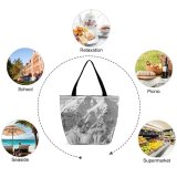Yanfind Shopping Bag for Ladies Grey Outdoors Range Peak Snow Reusable Multipurpose Heavy Duty Grocery Bag for Outdoors.