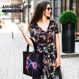 Yanfind Shopping Bag for Ladies Light Powerful Electrical Electricity Bolt Thunder Force Darkness Energy Current Fingers Reusable Multipurpose Heavy Duty Grocery Bag for Outdoors.
