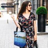 Yanfind Shopping Bag for Ladies Park Birds Trees Sky Reflection Daytime Lake Duck Natural Landscape Bird Reusable Multipurpose Heavy Duty Grocery Bag for Outdoors.