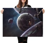 yanfind A1 | Abstract Planets Deep Space Poster Wall Art Print 60 x 90cm 180gsm