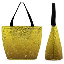 Yanfind Shopping Bag for Ladies Gold Abstract Reflects Shiny Shining Lighting Lights Light Texture Drop Metal Reusable Multipurpose Heavy Duty Grocery Bag for Outdoors.