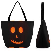 Yanfind Shopping Bag for Ladies Halloween Pumpkin Octobre Autumn Squash Carvin Pumkin Vegetables Fall Latern Fear Scary Reusable Multipurpose Heavy Duty Grocery Bag for Outdoors.