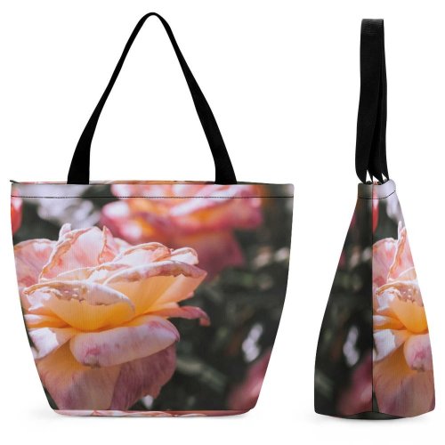 Yanfind Shopping Bag for Ladies Flower Plant Rose Petal Geranium Spring Warm HQ Public Domain Reusable Multipurpose Heavy Duty Grocery Bag for Outdoors.