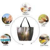 Yanfind Shopping Bag for Ladies Forest Tree Sunlight Traverse City United States Flora Land Outdoors Plant Vegetation Reusable Multipurpose Heavy Duty Grocery Bag for Outdoors.